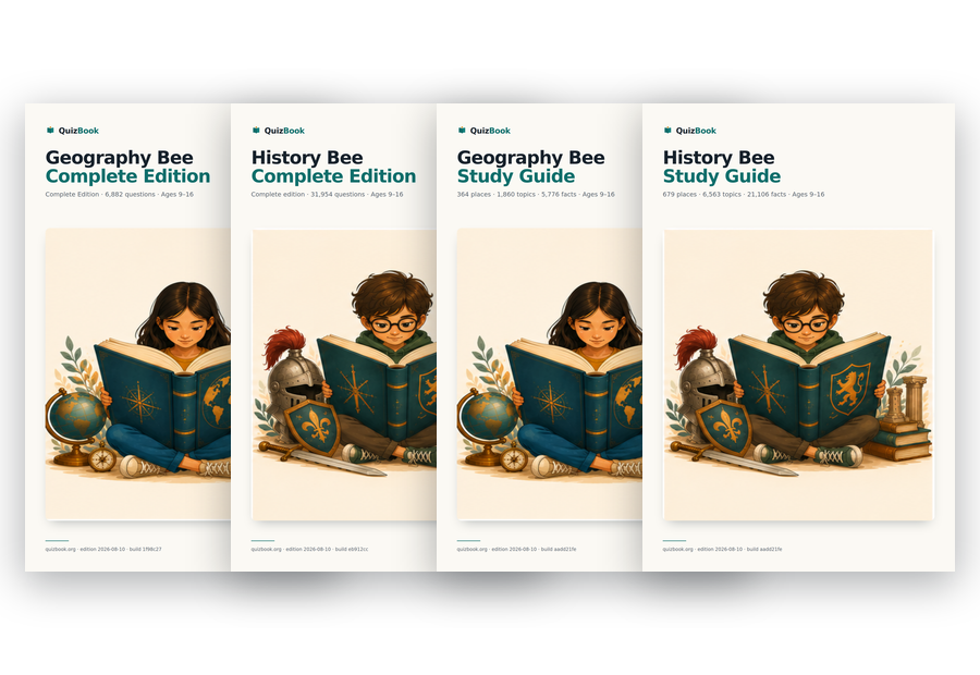 The Geography and History books with both study guides